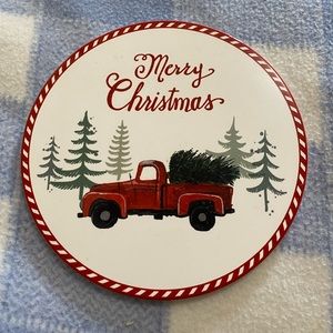 Christmas themed Red Truck Ceramic Trivet for hot pans.